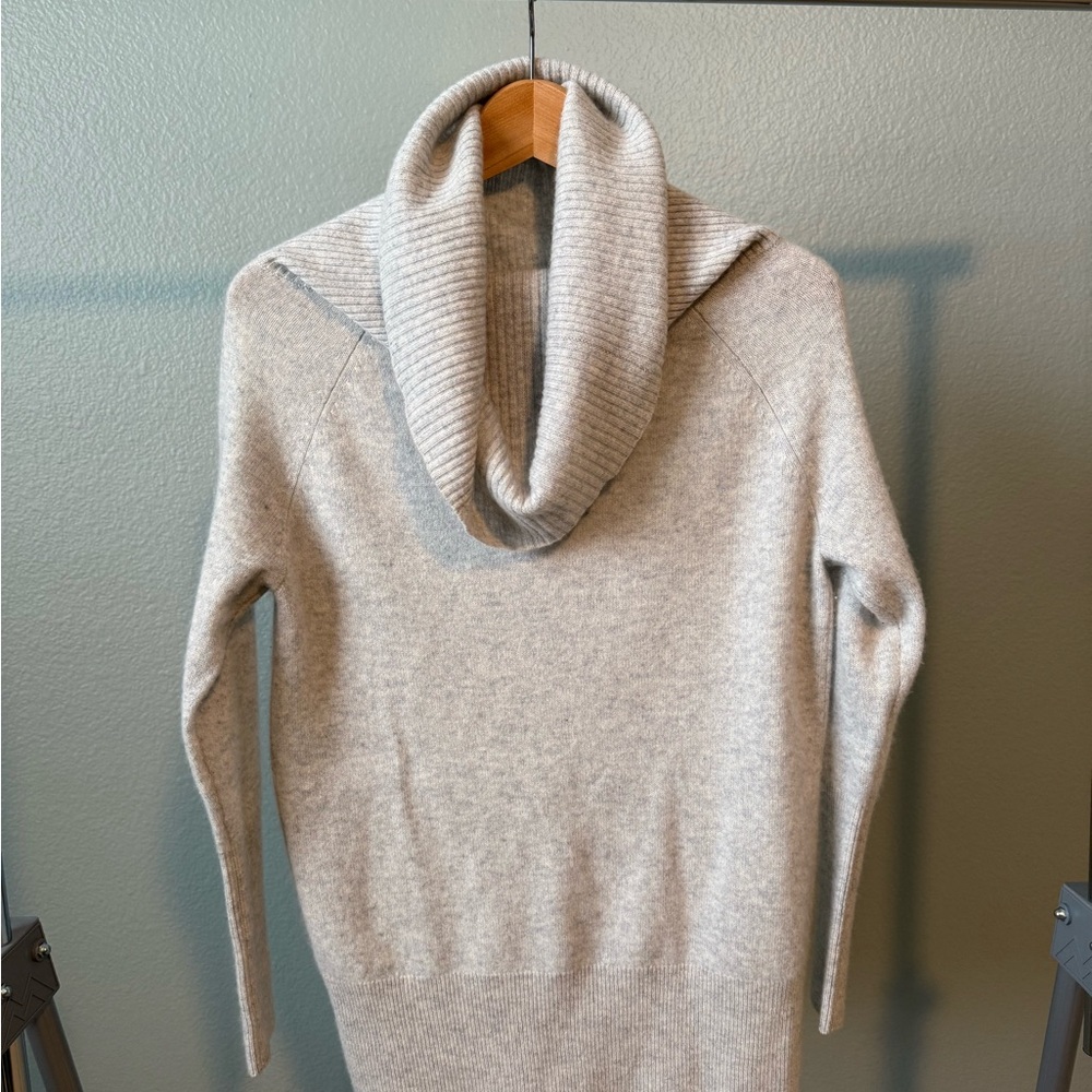 Cashmere Light Gray Cowl Neck Sweater
